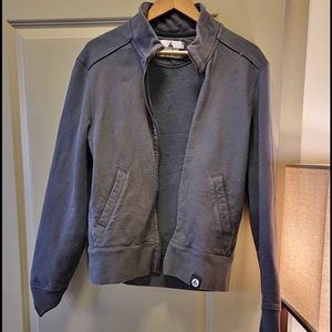 American Giant Moto full zip “Hoodless Hoodie” Blue Mens Medium